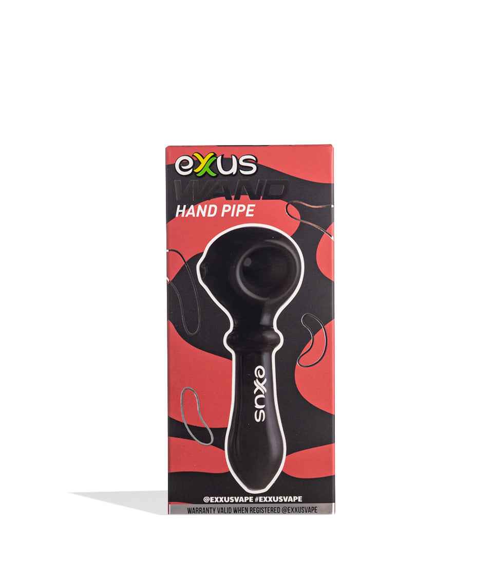 Black Exxus Vape Wand Hand Pipe 12pk Packaging Front View on White Background