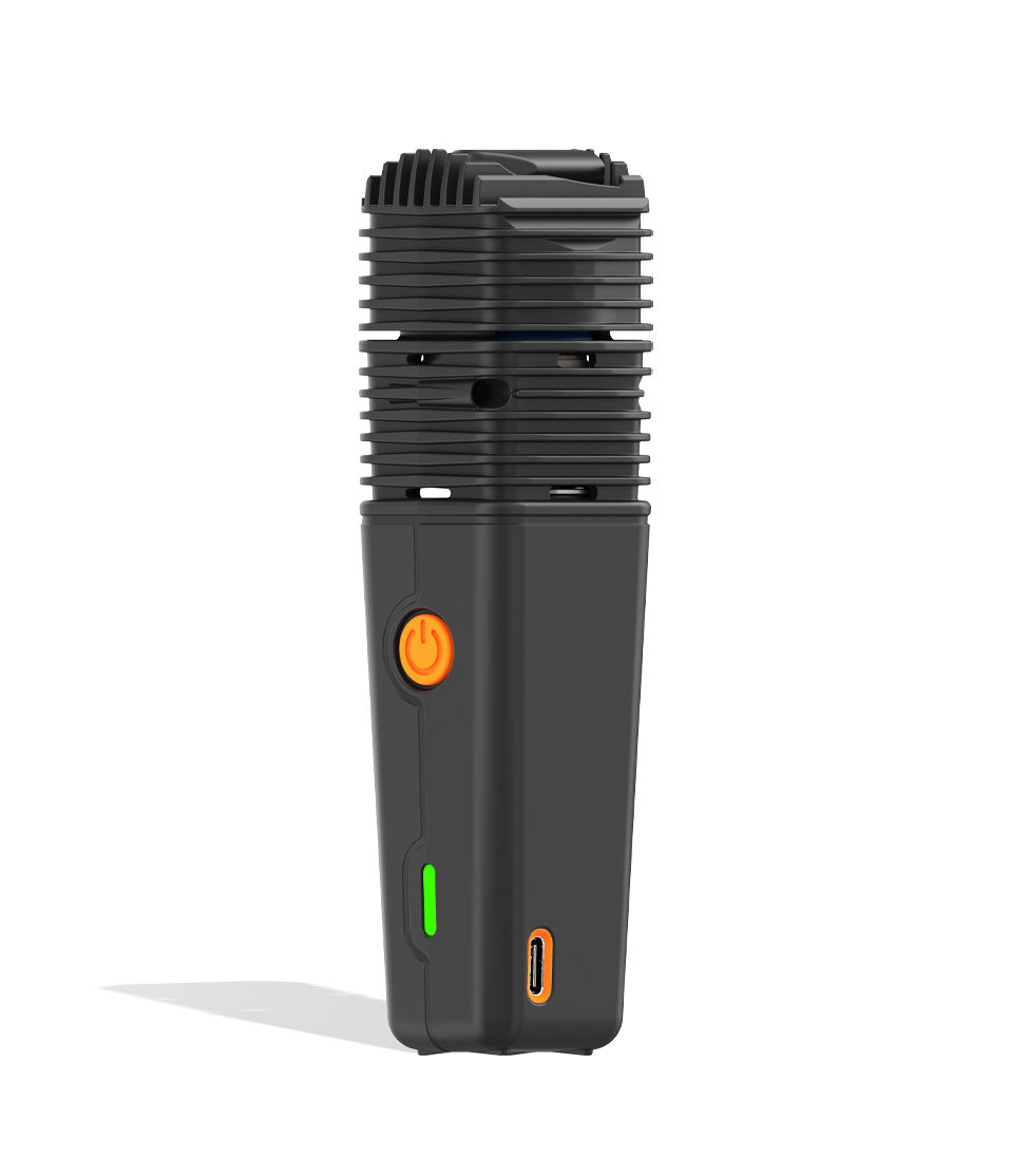 Alluring Black Storz & Bickel Veazy Portable Dry Herb Vaporizer Angle View on White Background