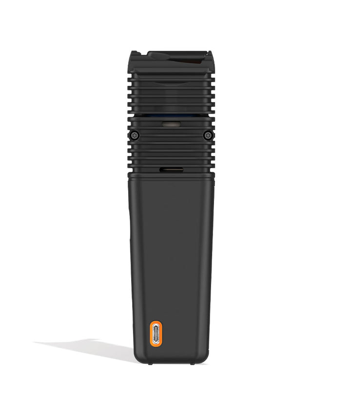 Alluring Black Storz & Bickel Veazy Portable Dry Herb Vaporizer Back View on White Background