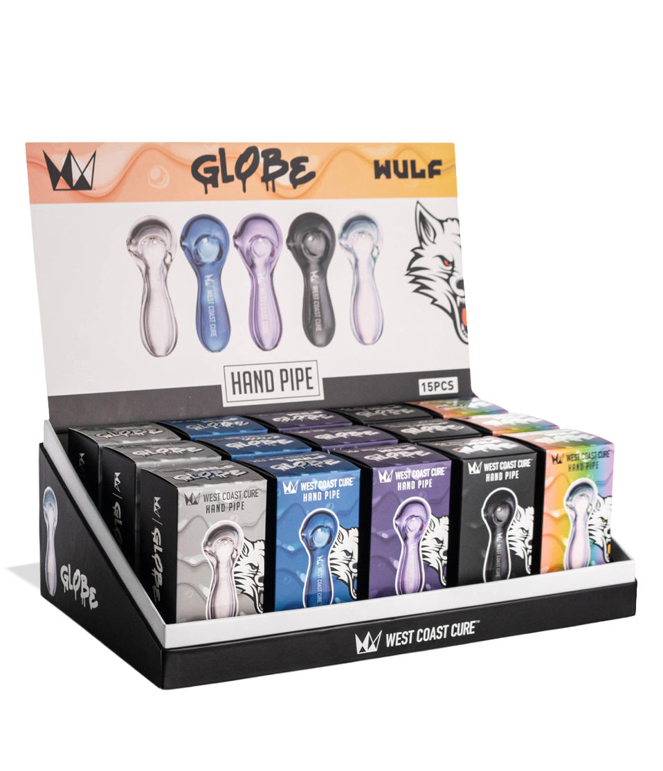 West Coast Cure Globe Hand Pipe 15pk Angle View on White Background