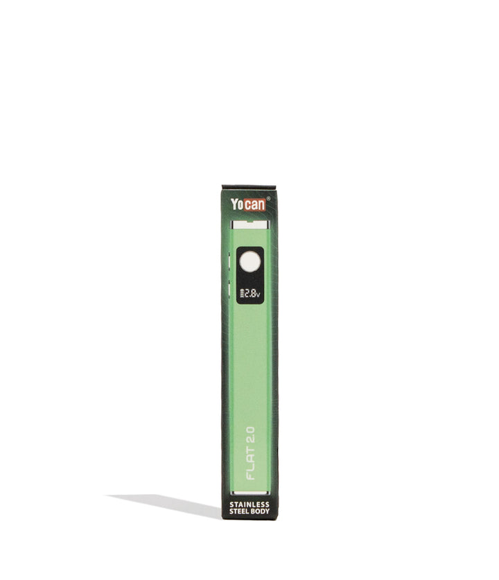 Green Yocan Flat 2.0 Variable Voltage Battery 12pk Packaging Front View on White Background