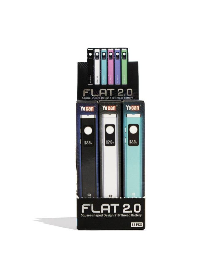 Yocan Flat 2.0 Variable Voltage Battery 12pk Front View on White Background